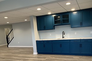 Finished Lower Level with sink and cabinets