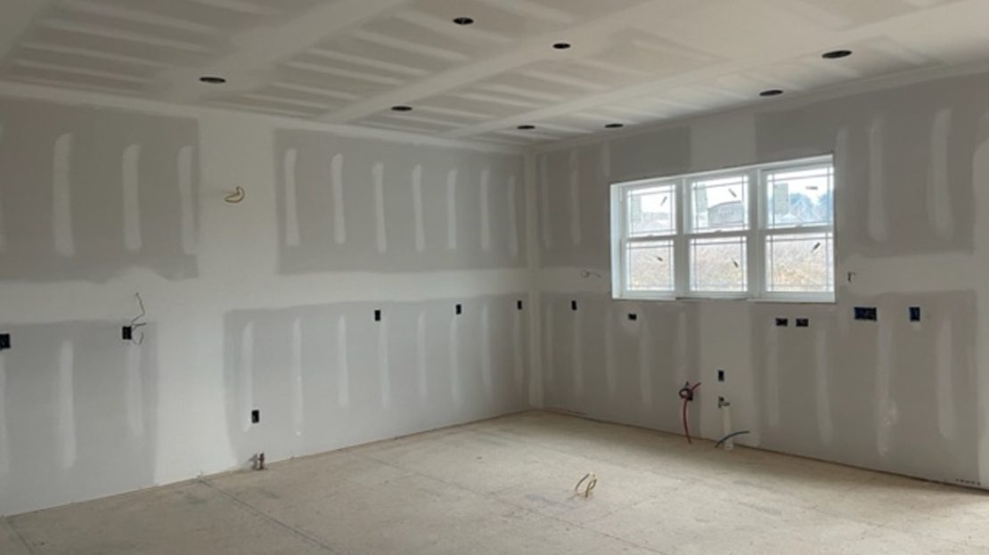 under construction, drywall finish, windows, kitchen