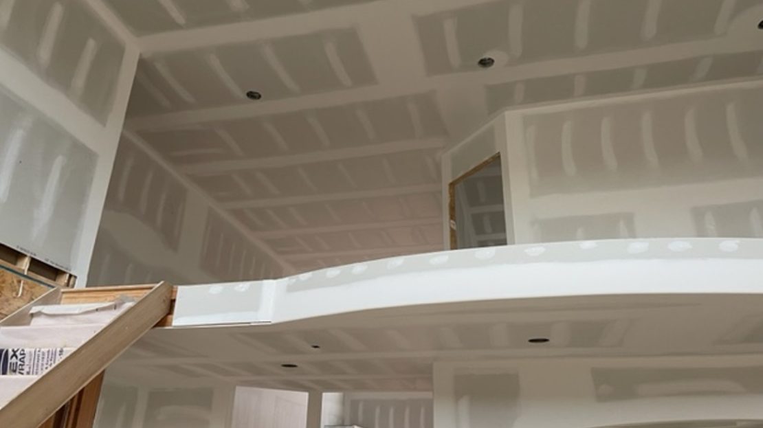 under construction, drywall finish, showing steps and loft